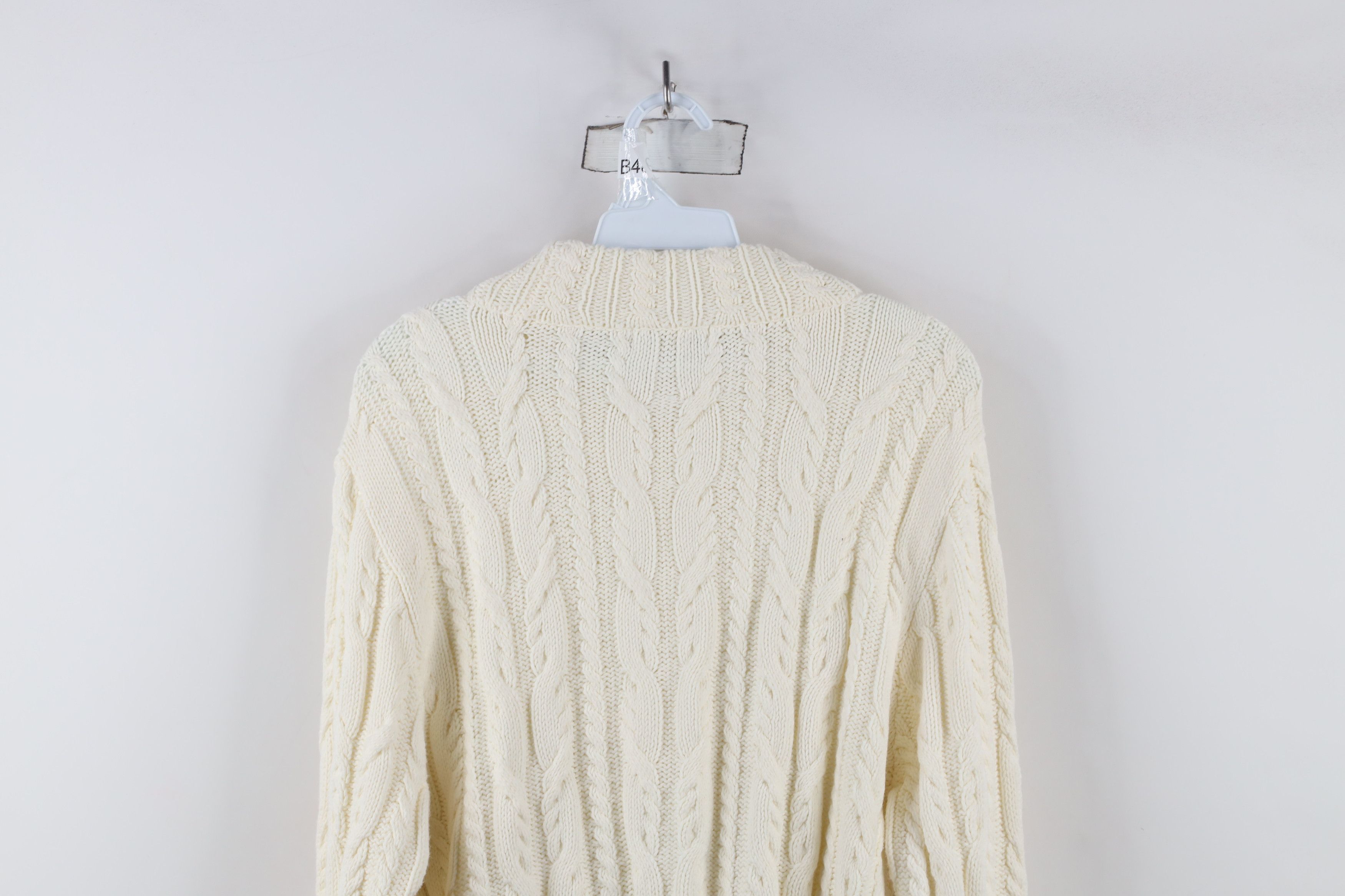 Orvis × Vintage Vintage Orvis Cable Knit Donegal Fisherman Sweater Cream Size L / US 10 / IT 46 - 8 Thumbnail