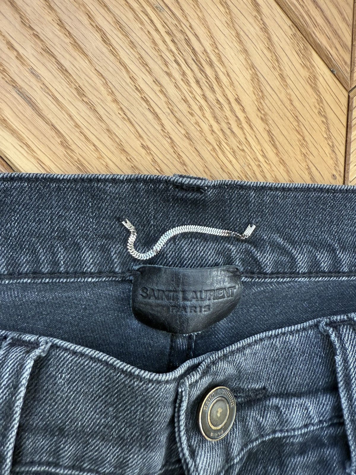 Saint Laurent Paris Saint Laurent Paris post Hedi black washed slim fit jeans Size US 32 / EU 48 - 4 Thumbnail