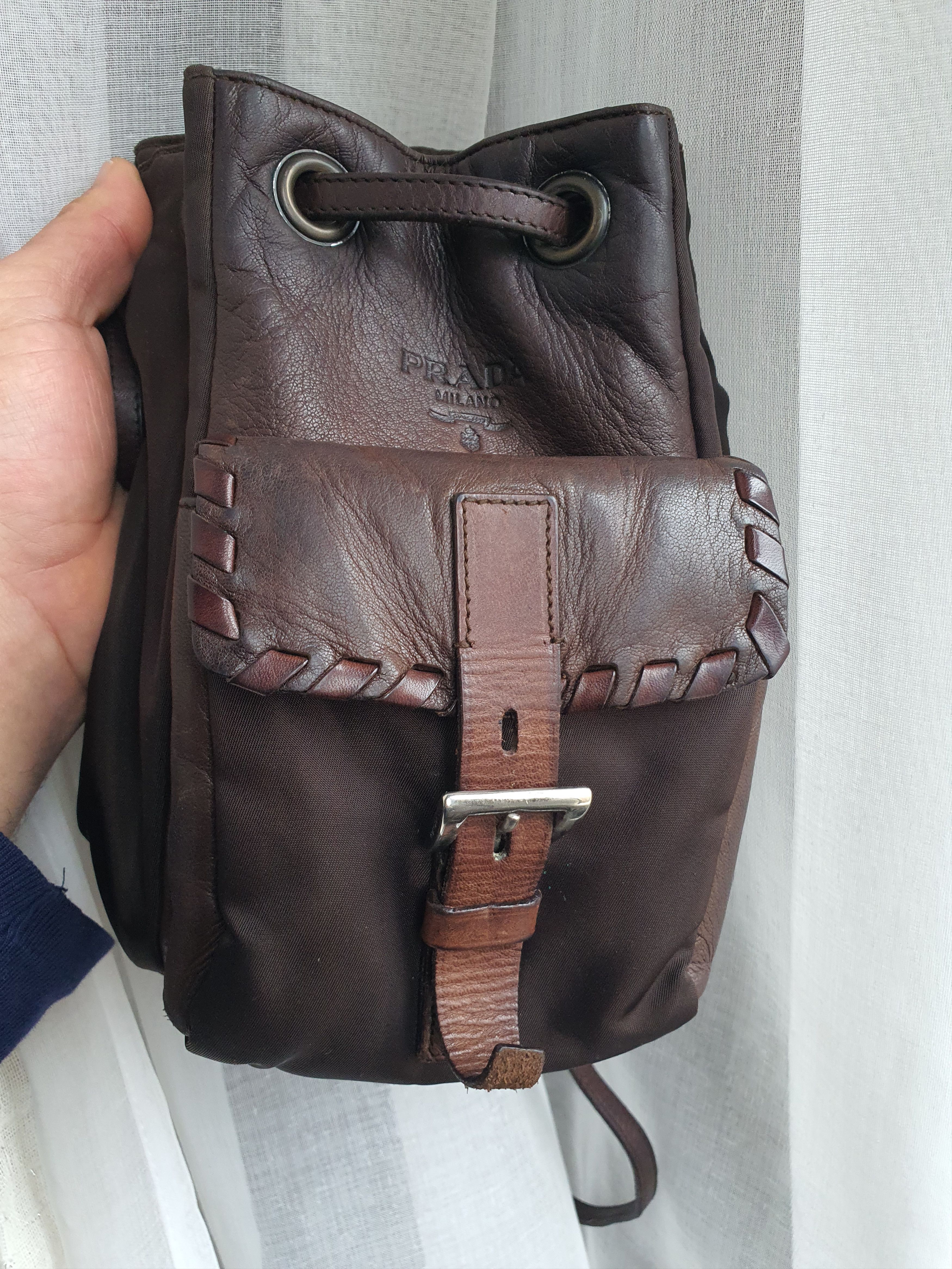 Prada Vintage Prada Nylon and Leather Mini Bucket Bag Size ONE SIZE - 10 Thumbnail