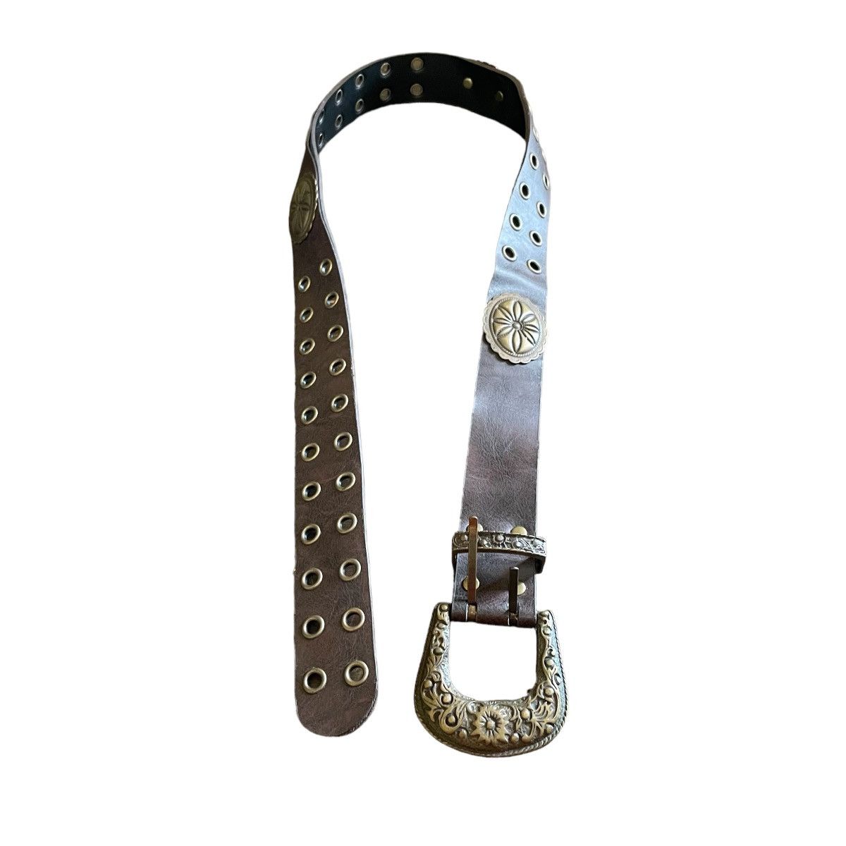 Beauty Beast × Hysteric Glamour Vintage Western leather Belt Bronze Sterling Studded Rivet Size ONE SIZE - 10 Thumbnail