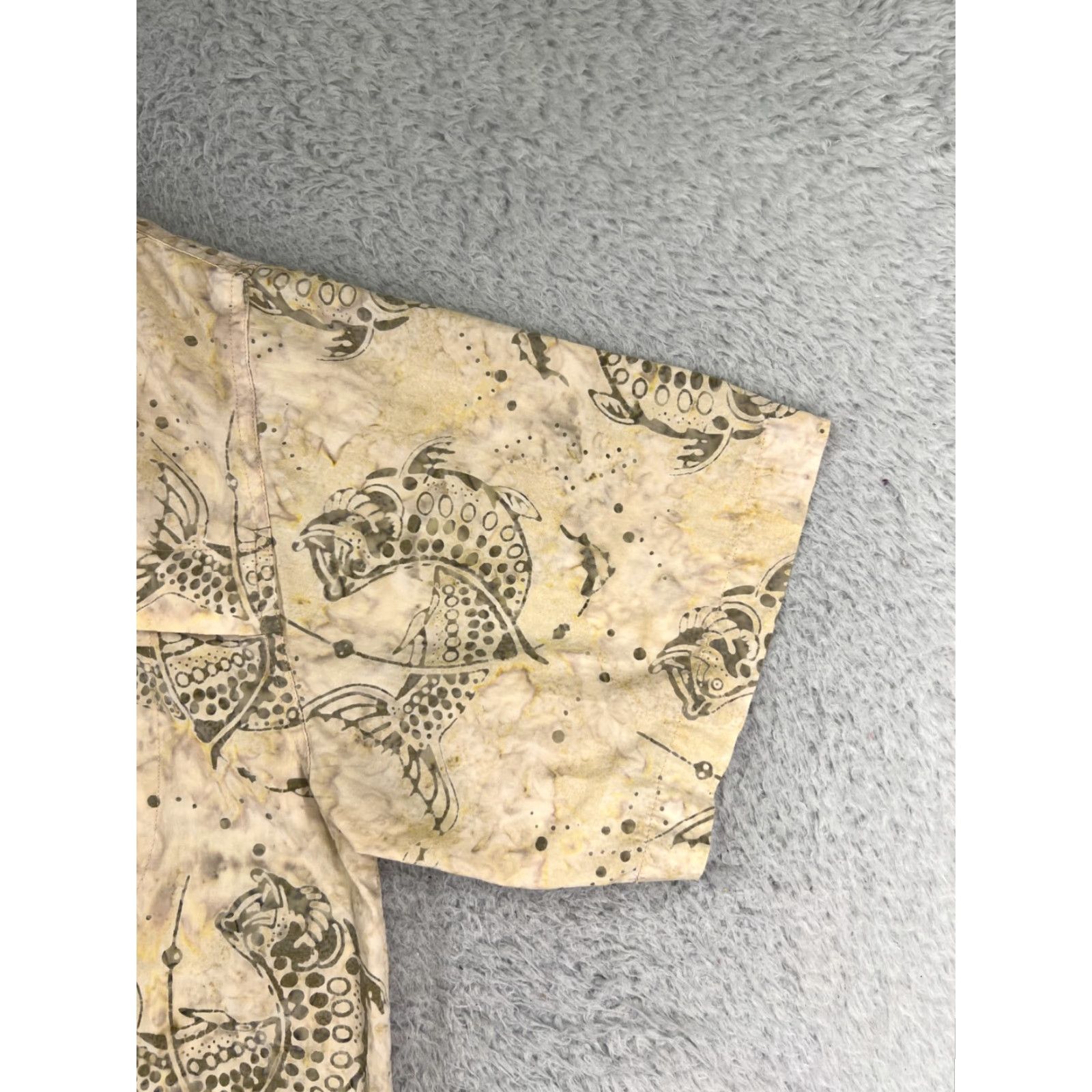 Altamont Altamont Shirt Adult Large Beige Fish Hawaiian All Over Print Short Sleeve Button-Up Mens Regular Size Large Beige Fish Hawaiian Pattern 90s Theme? Size US L / EU 52-54 / 3 - 2 Thumbnail