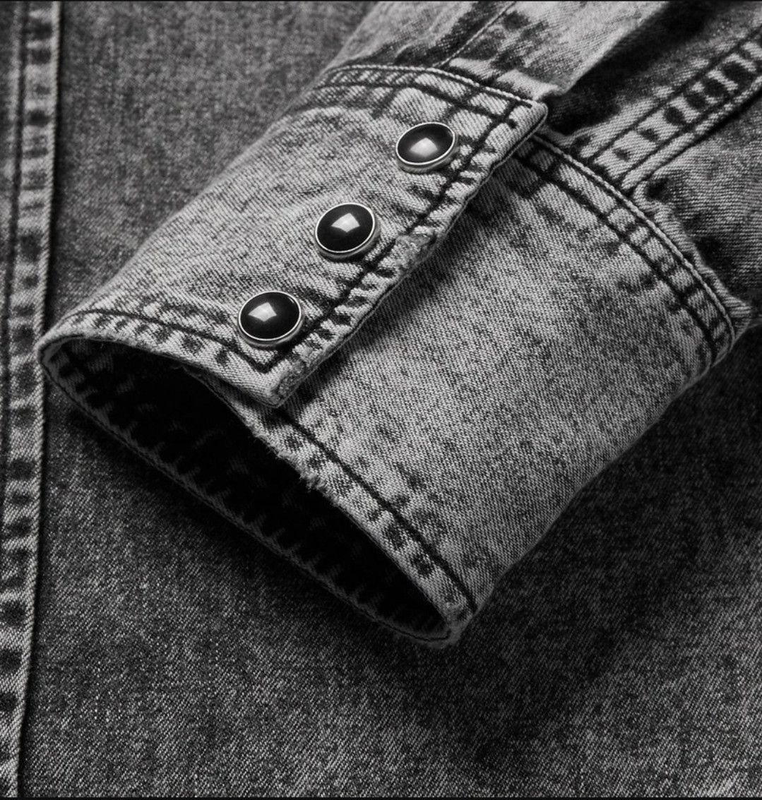 Saint Laurent Paris Acid-Washed Denim Shirt Size US S / EU 44-46 / 1 - 3 Thumbnail