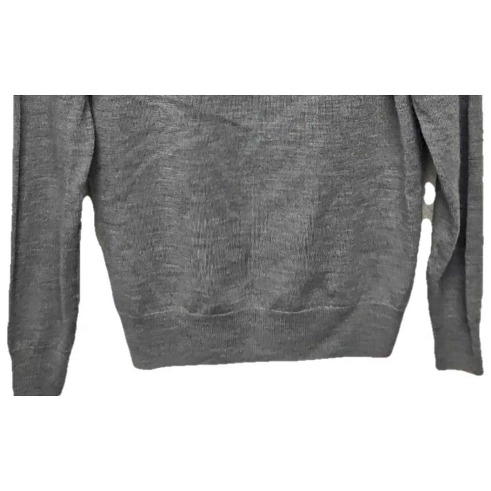 Christian Lacroix Christian Lacroix Sweater 100% Merino Wool Gray Solid Long Sleeve Zipper Pullover Unisex Adults Small/Medium Size S / US 4 / IT 40 - 7 Thumbnail