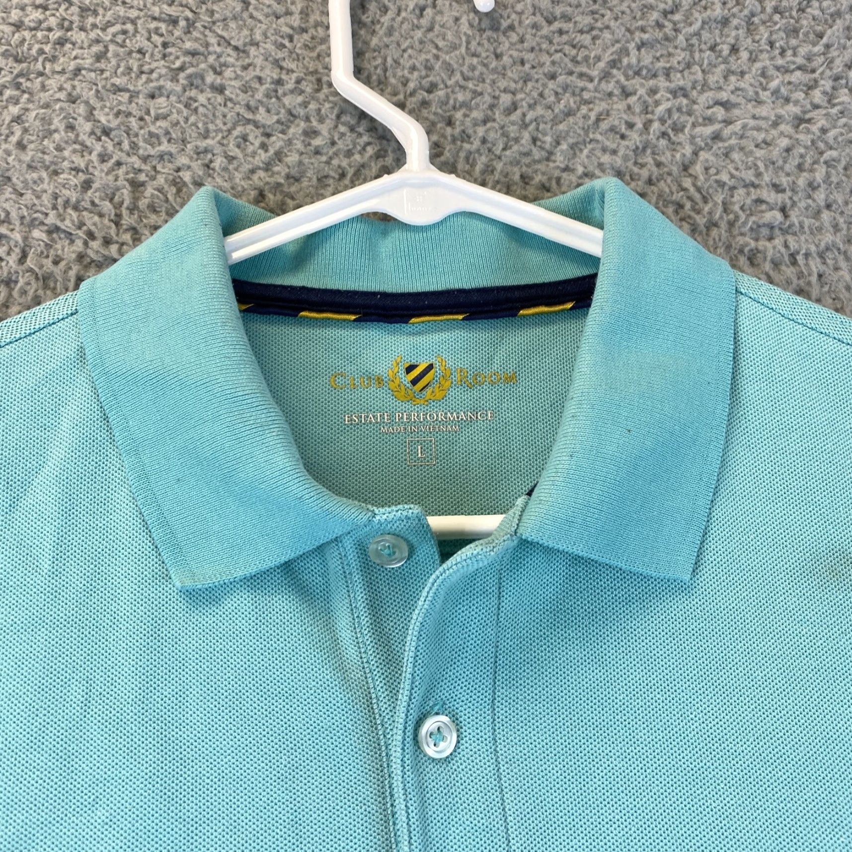 Club Room Club Room Solid Color Stretch Fit Performance Men's L Large Polo Shirt 73-15 Regular Golf Hiking Tennis Walking Style Pique Polo Shirt Size US L / EU 52-54 / 3 - 3 Thumbnail