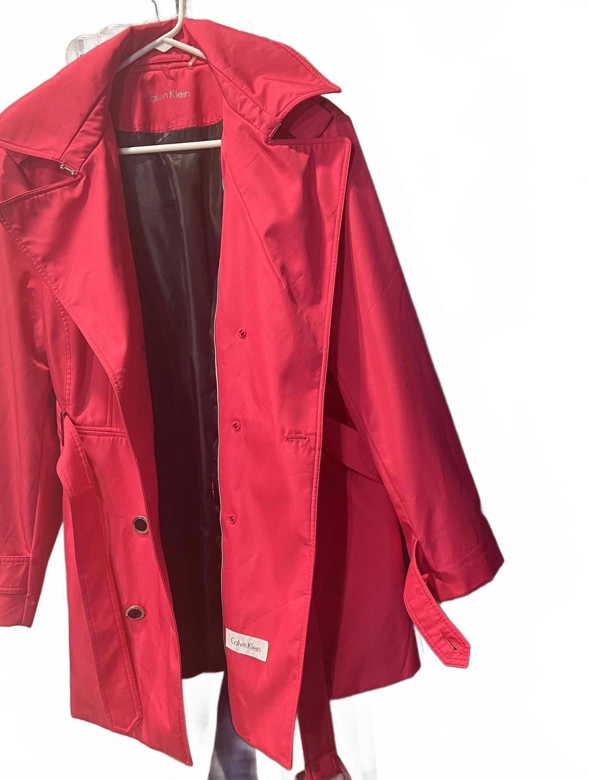 Calvin Klein Calvin Klein Women's Red Trench Coat with Belt Size XL / US 12-14 / IT 48-50 - 3 Thumbnail