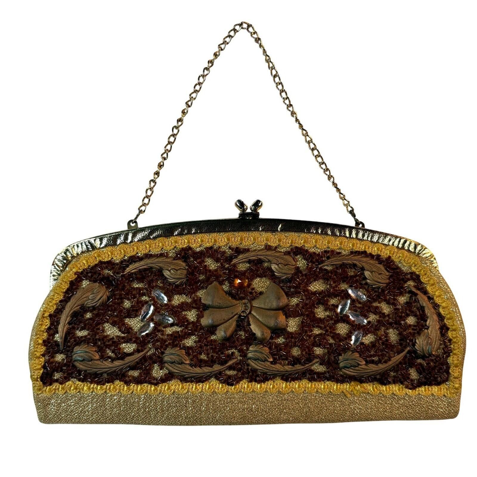 Other Vintage 1960s Gold Beaded Clutch Cadoro Evening Bag Retro Size ONE SIZE - 1 Thumbnail