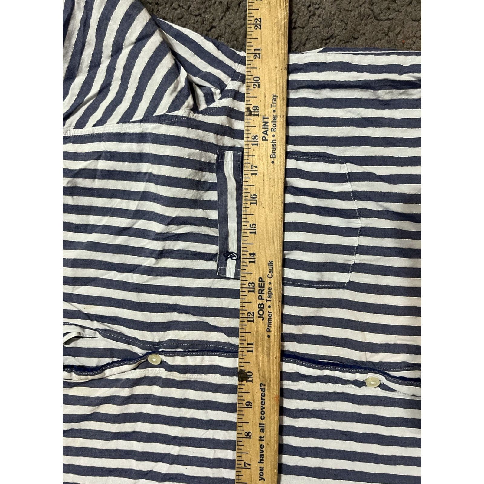 Victoria's Secret VINTAGE Victoria's Secret Pajama Top Womens L Blue Metallic Striped Button Up Long Sleeve V-Neck Size L / US 10 / IT 46 - 4 Thumbnail