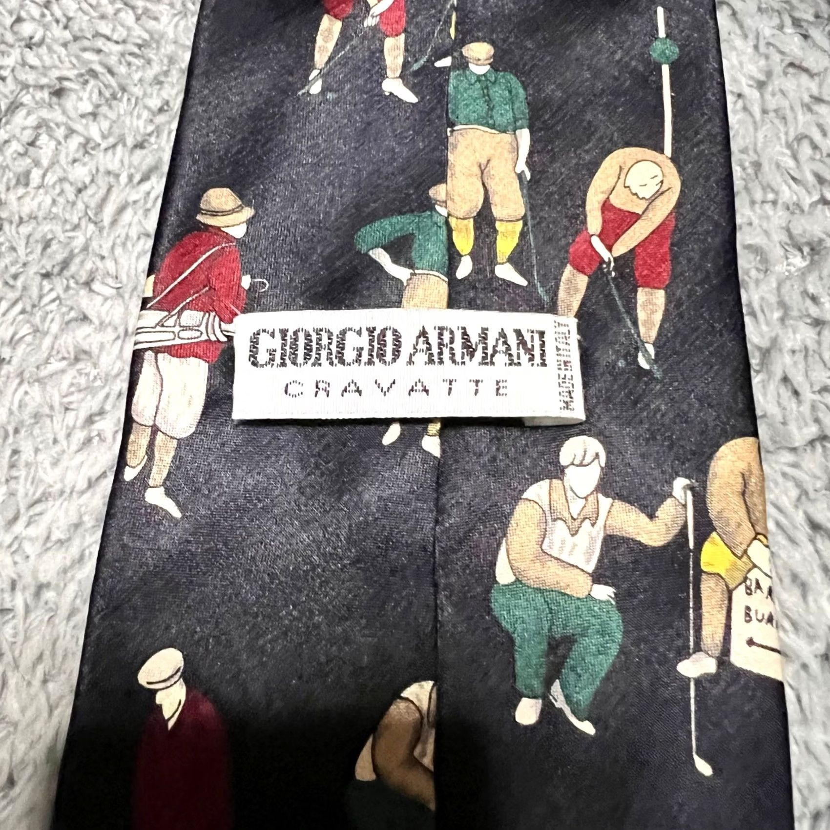Giorgio Armani Giorgio Armani Cravatte Tie VTG Silk Golf Necktie Handmade Blue Mens Tie Size ONE SIZE - 3 Thumbnail