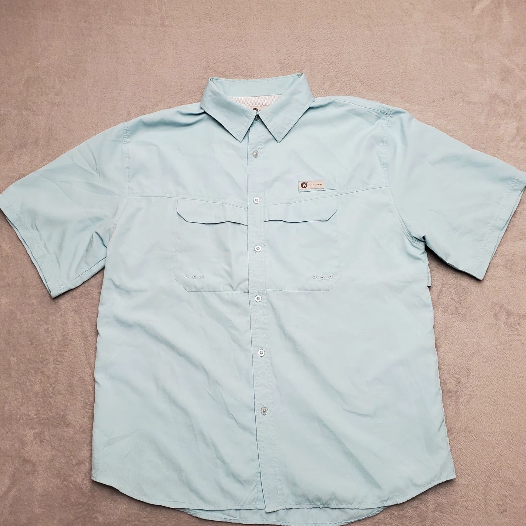 Vintage Killik Shirt Mens XL Blue Vented Short Sleeve Outdoor Hiking Gorp Camping Button-Up Size US XL / EU 56 / 4 - 2 Thumbnail