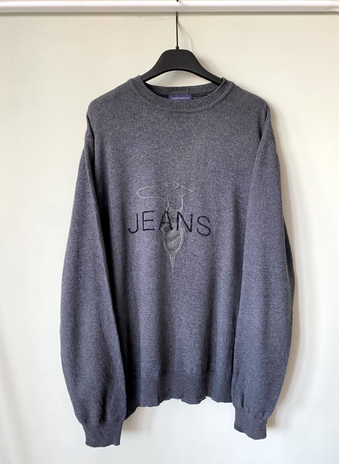 Trussardi Trussardi Jeans wool logo knit sweater Size US XL / EU 56 / 4 - 1 Thumbnail