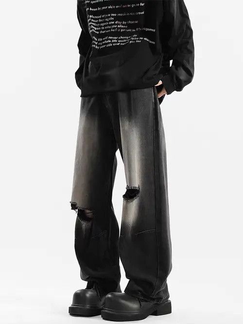 Japanese Brand Hadate x Aoki Black High Street Vintage Loose Jeans Size US 32 / EU 48 - 7 Thumbnail