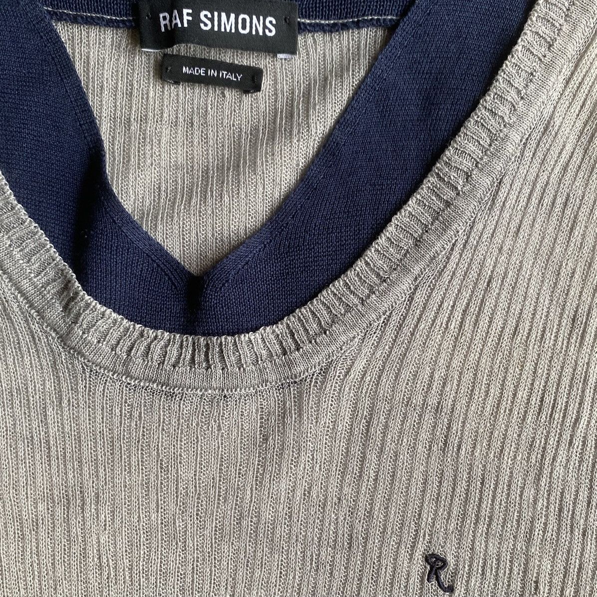 Raf Simons Raf Simons SS10 Linen Knit Contrast Collar Sweater Size US M / EU 48-50 / 2 - 3 Thumbnail