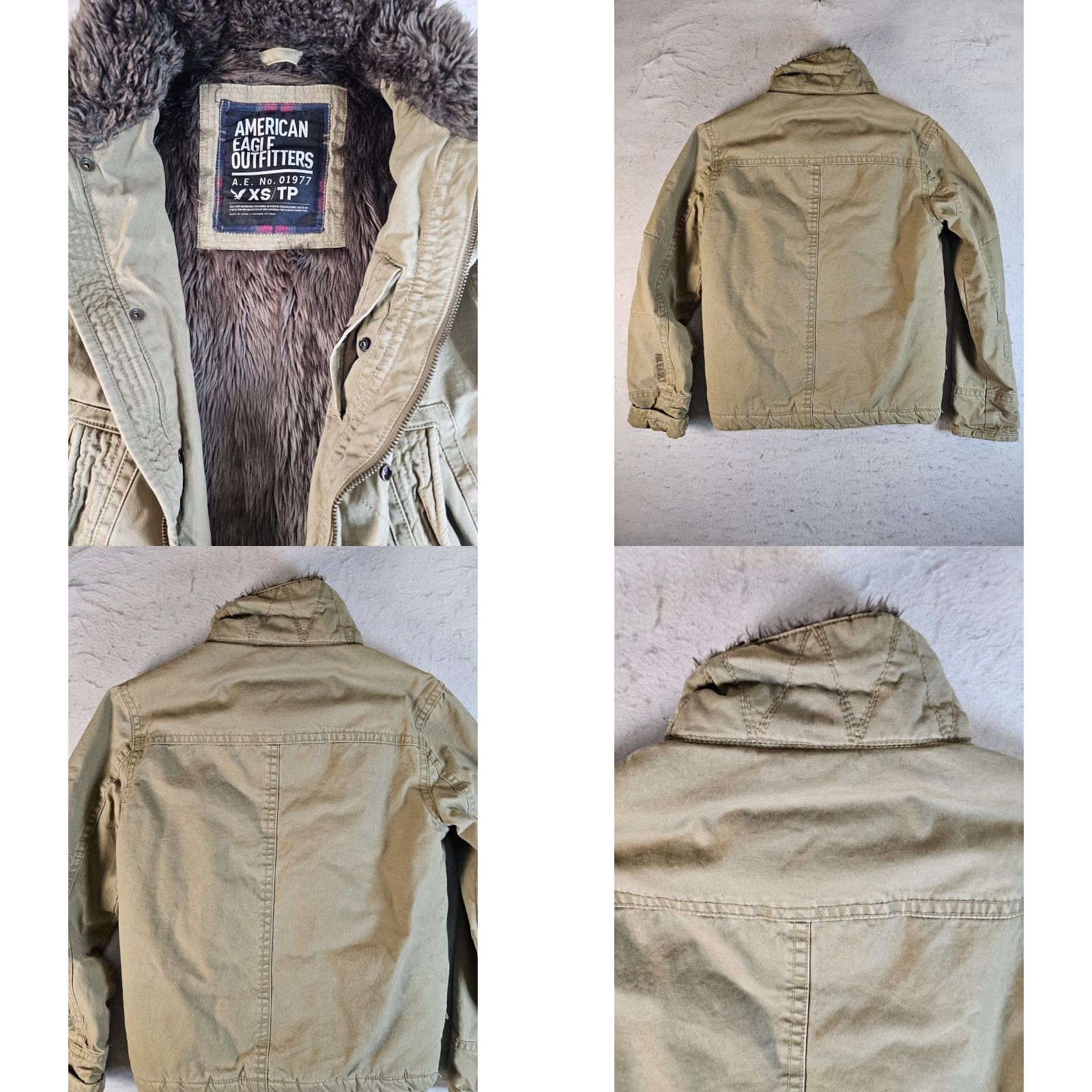 American Eagle Outfitters VINTAGE American Eagle Coat Chore Jacket Full Zip Faux Fur Lined XS Brown Men Regular Short 90s Classic Outdoor Size US XS / EU 42 / 0 - 8 Thumbnail