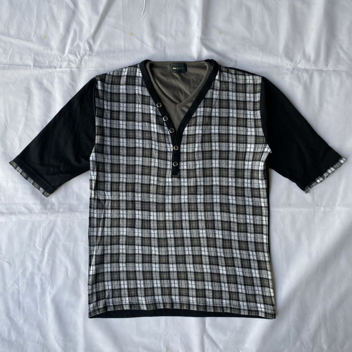 If Six Was Nine × Japanese Brand × Vintage Japanese Tartan Double Layer Short Sleeve By Male&co Size US M / EU 48-50 / 2 - 5 Thumbnail