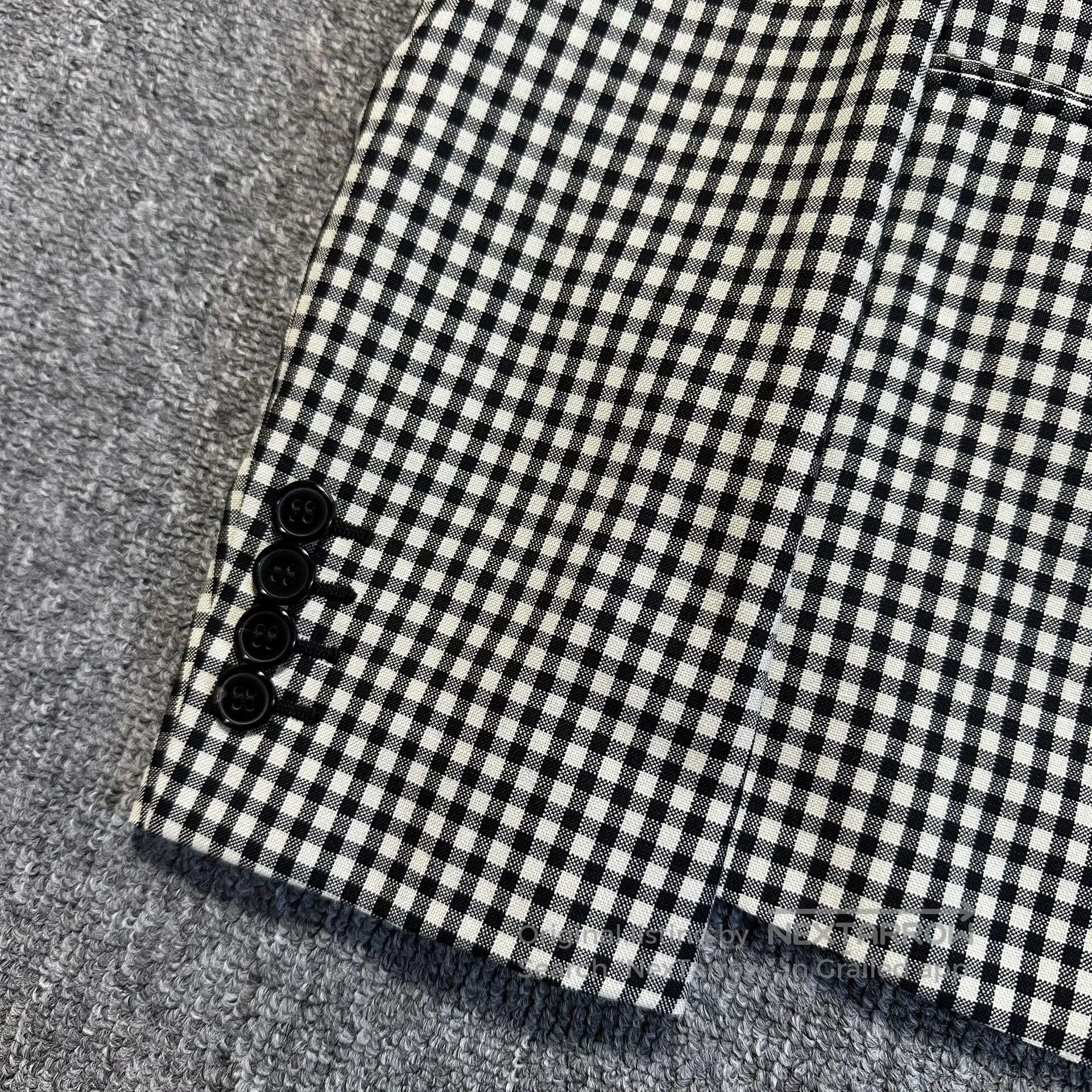Saint Laurent Paris black and white houndstooth blazer jacket. Size US M / EU 48-50 / 2 - 2 Thumbnail