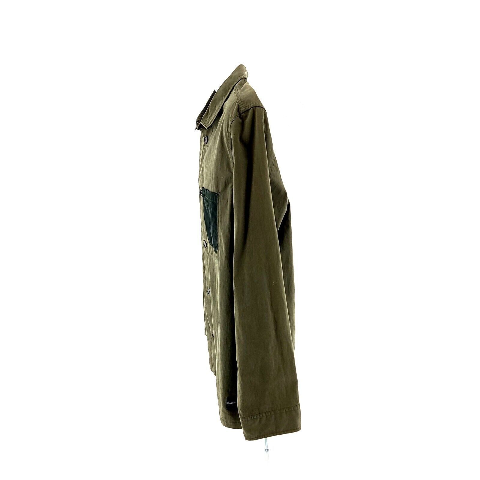 Calvin Klein Calvin Klein Green Large Pocket Front Cotton Collared Dress Size US L / EU 52-54 / 3 - 6 Thumbnail