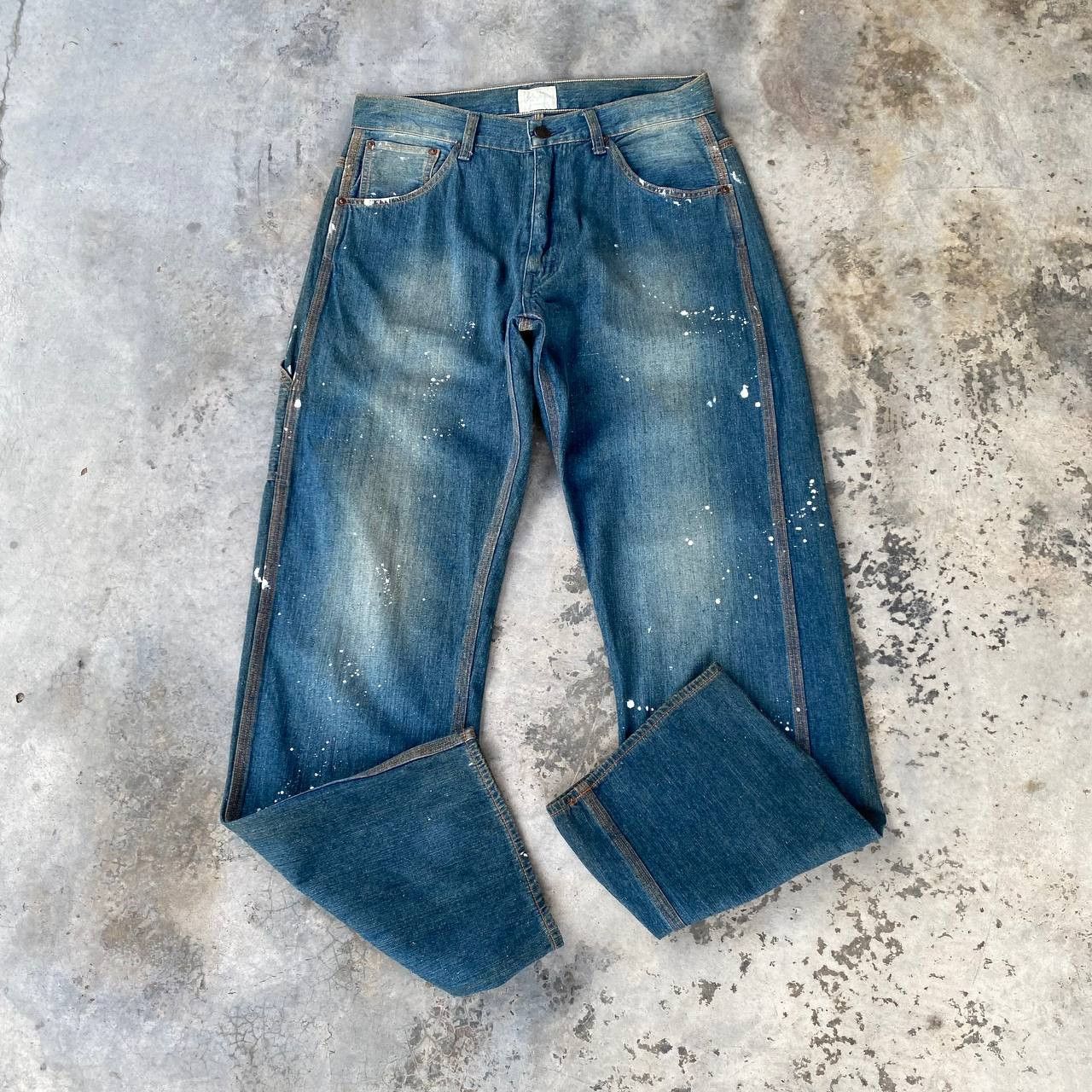 Indigo × Japanese Brand × Toyo Enterprises VINTAGE JAPANESE DENIM INDIGO KAPITAL STYLE SPLATTER PAINTED Size US 29 - 1 Thumbnail