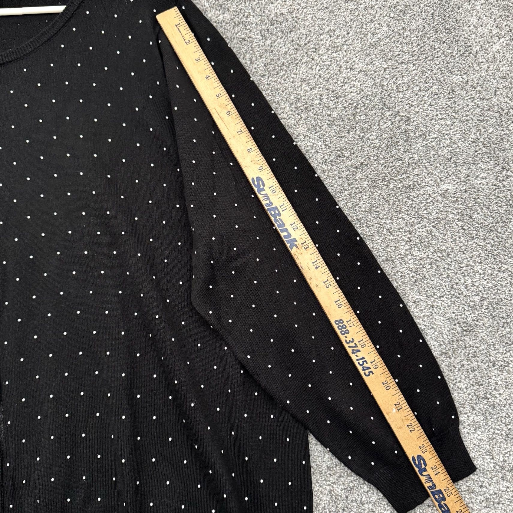 Vintage Catherines Cardigan Womens 2X Plus Rhinestones Embellished 2010s Layering Cozy Knit Sweater Black Size XXL / US 16-18 / IT 52-54 - 3 Thumbnail