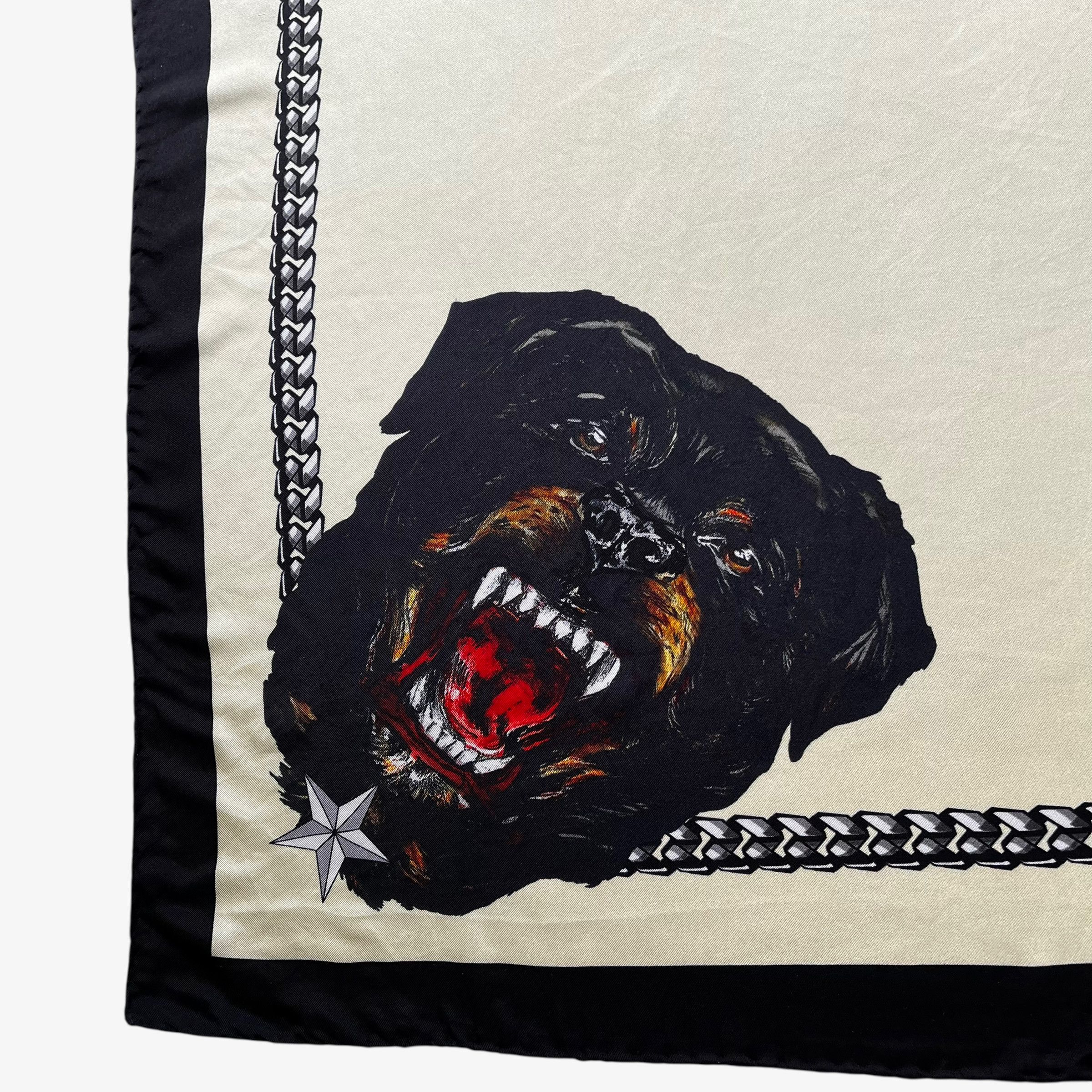 Givenchy Vintage Y2K Givenchy Paris Rottweiler Dog Print Silk Scarf Size ONE SIZE - 3 Thumbnail