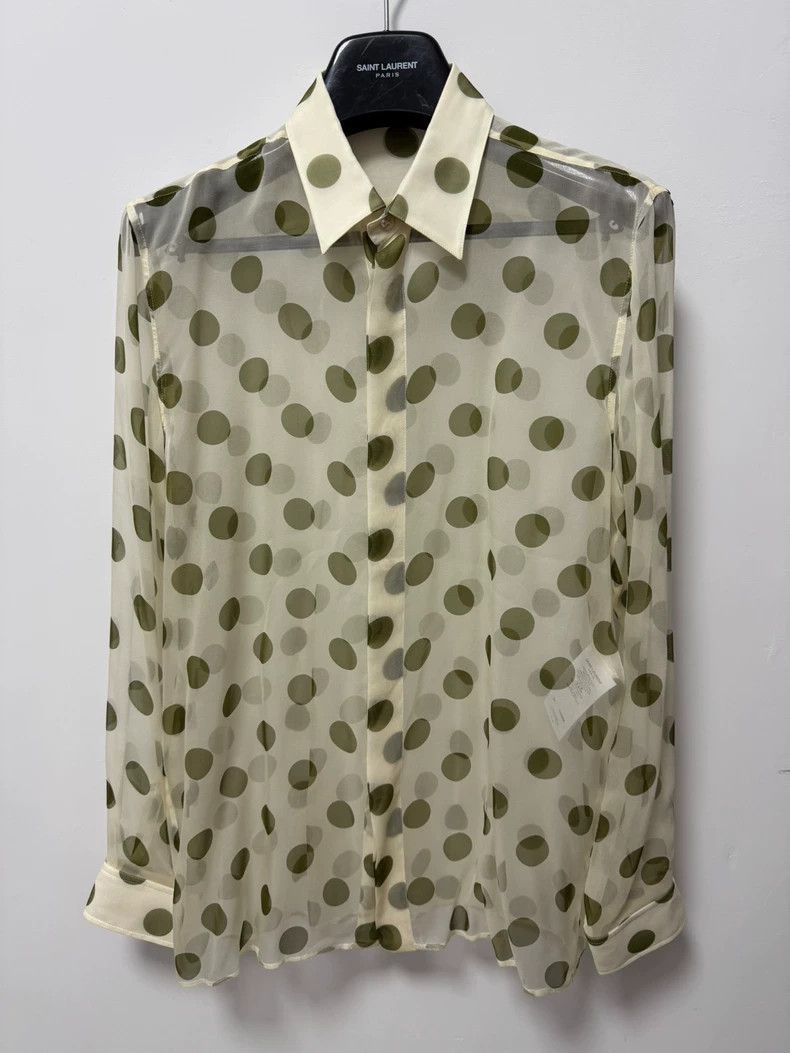 Yves Saint Laurent Saint Laurent Polka Dot Silk Shirt-2508 Size US M / EU 48-50 / 2 - 1 Thumbnail
