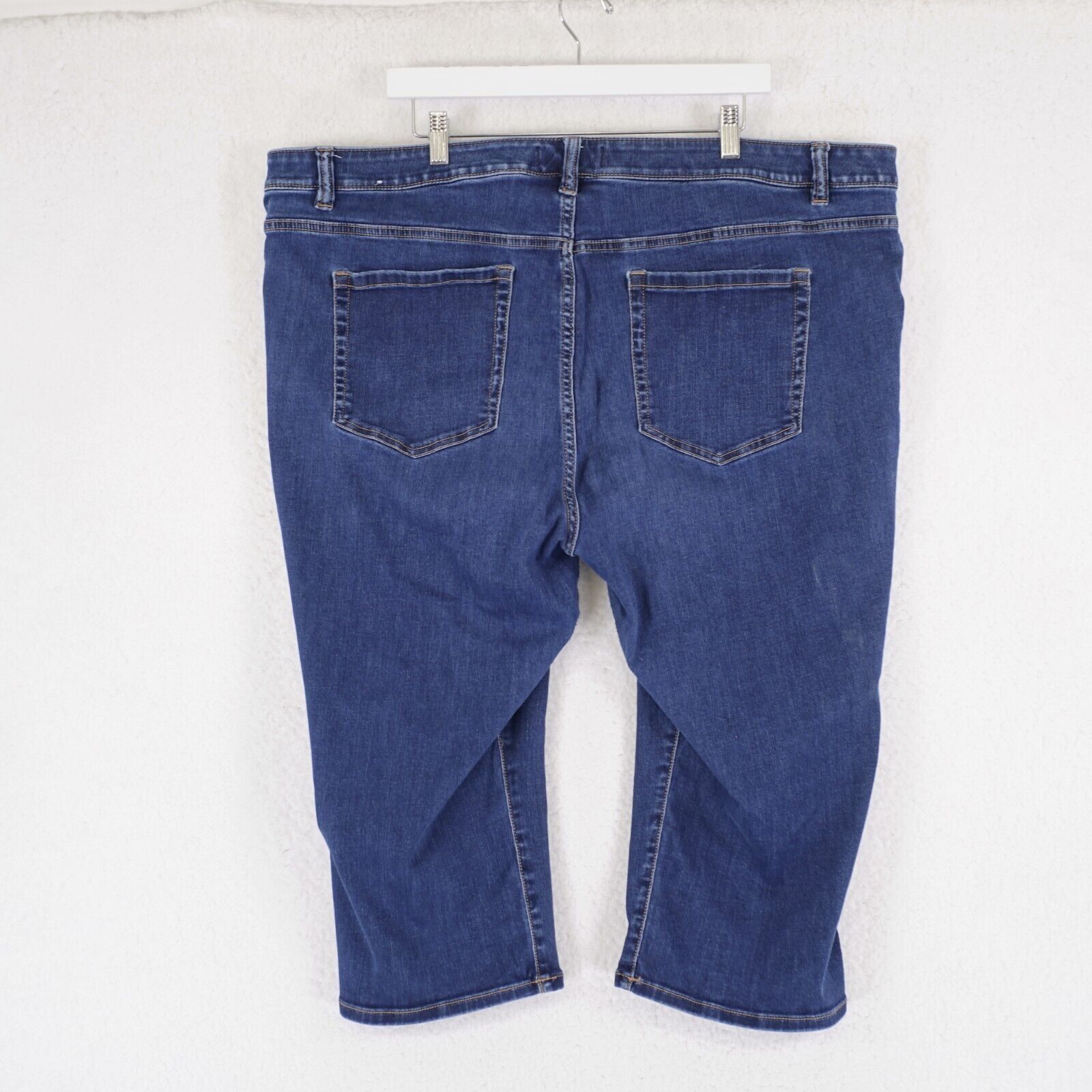 Designer Lane Bryant Super Stretch Blue Denim Jeans 24 46/21 Capri El Size 42" / US 20 - 3 Thumbnail
