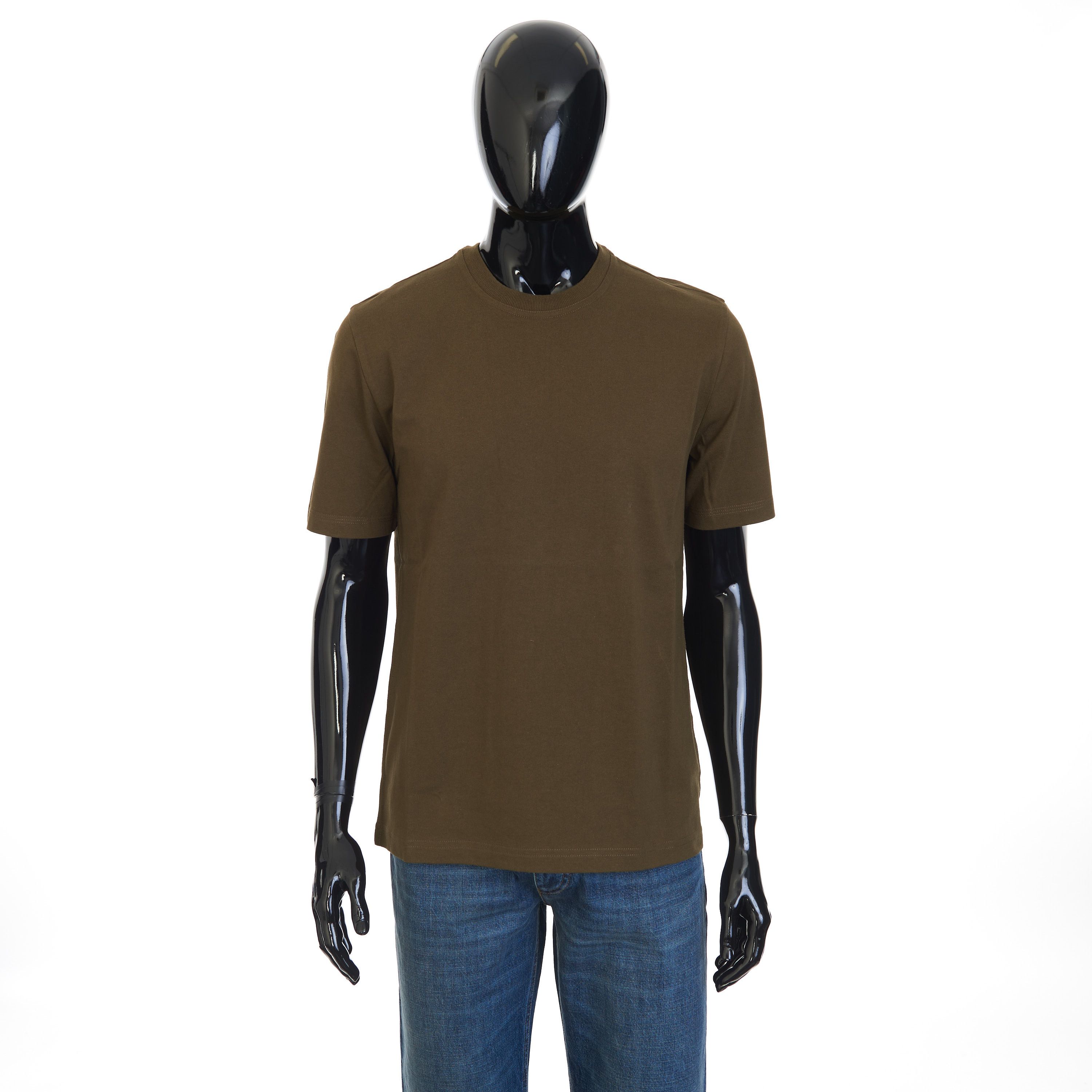 image of Bottega Veneta "sunrise" Light Crewneck T-Shirt In Olive Green Cotton, Men's (Size Medium)