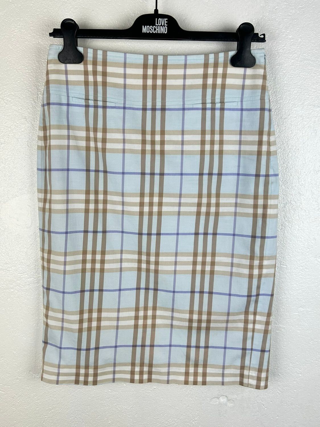 Burberry Burberry Blue Nova Check Pencil Skirt Size US 6 Size 28" / US 6 / IT 42 - 1 Thumbnail