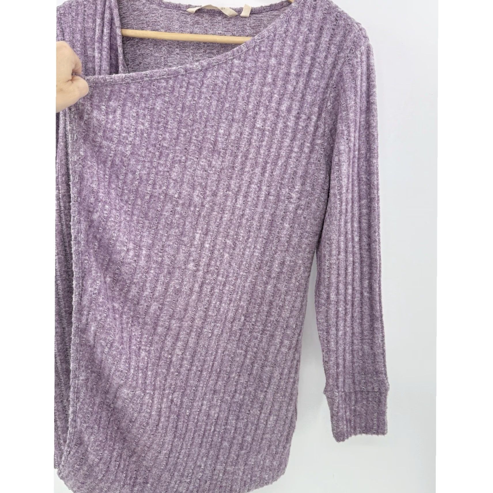 Soft Surroundings Soft Surroundings Cardigan Woman XS Round Neck Long Sleeve Solid Knit Open Boho Bohemian Purple" Size XS / US 0-2 / IT 36-38 - 4 Thumbnail