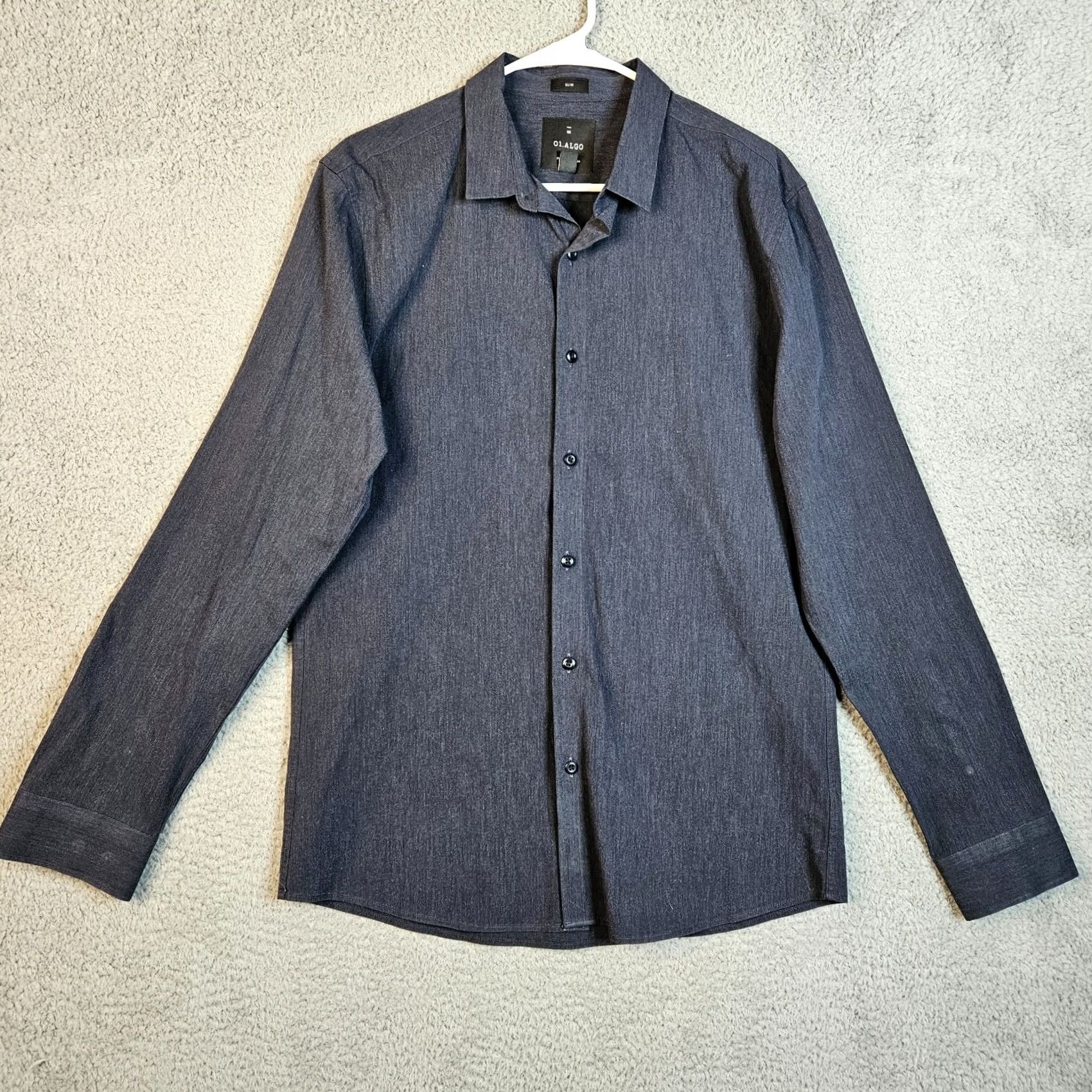 Vintage SC 01.ALGO Button-Up Shirt Mens Regular Cotton Stretch Long Sleeve Gray M Size US M / EU 48-50 / 2 - 5 Thumbnail