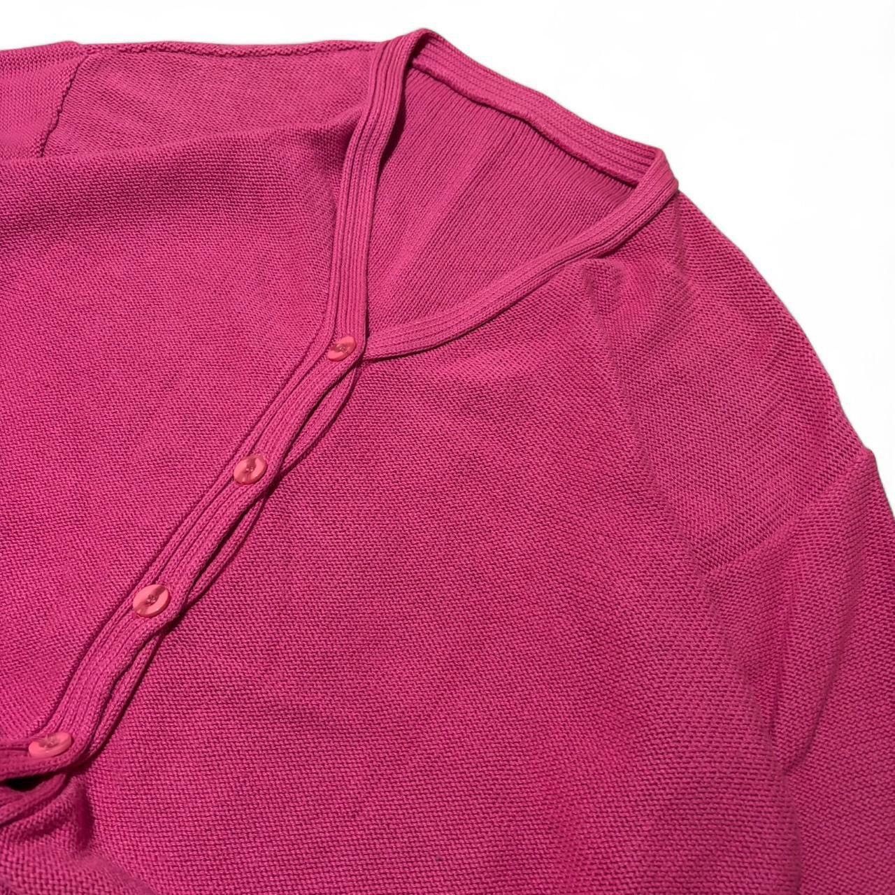 Vintage Vintage 90s Hot Pink Knit Cardigan Sweater Size US M / EU 48-50 / 2 - 2 Thumbnail