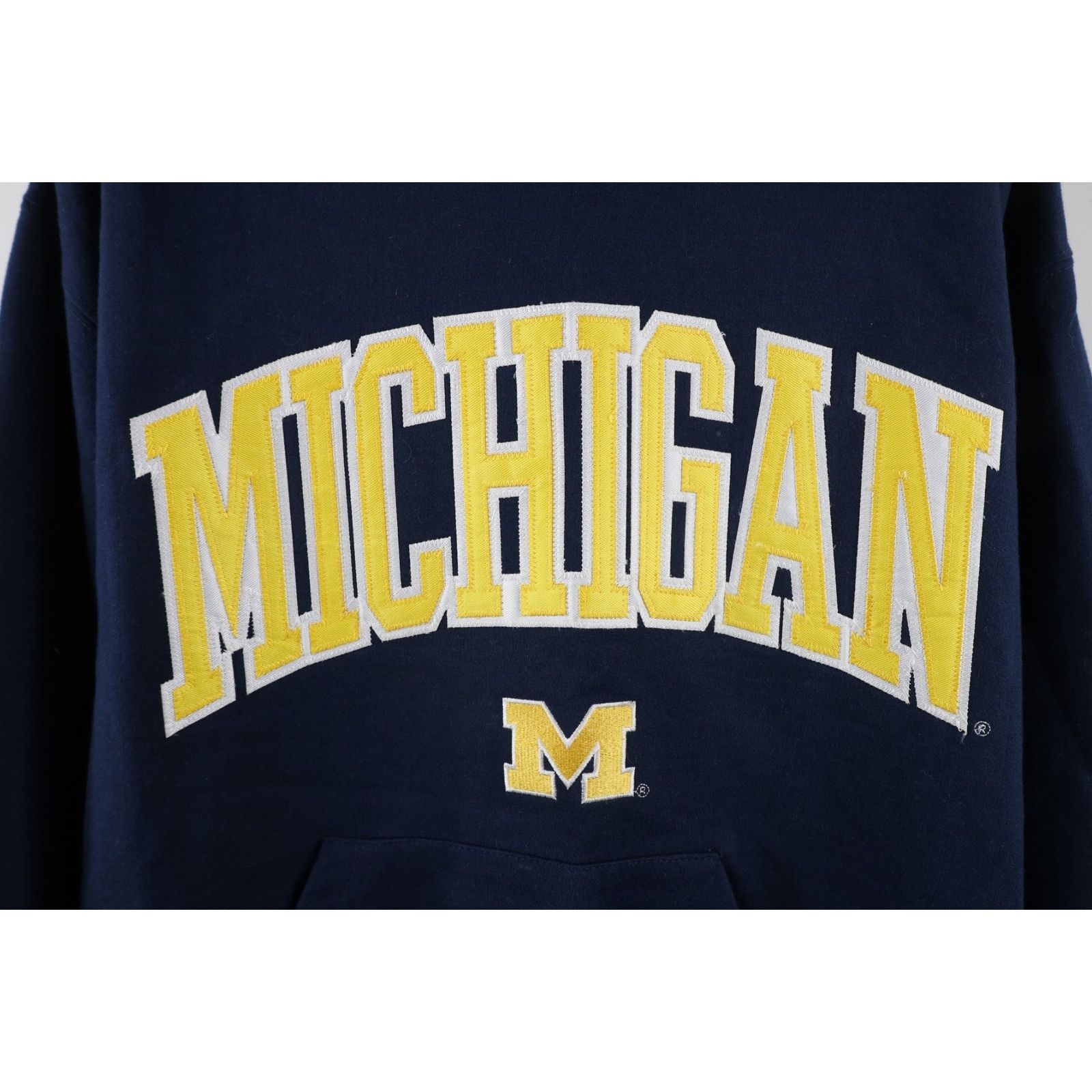 Vintage Vintage Distressed Block Letter University Michigan Hoodie Size US L / EU 52-54 / 3 - 4 Thumbnail