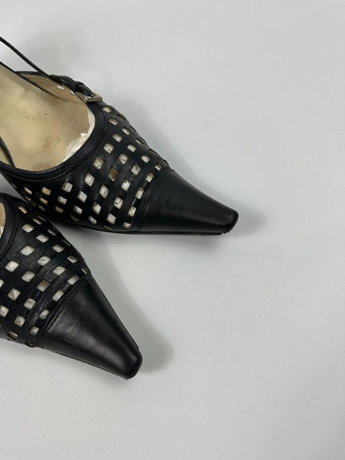 Prada Prada 90’s Black Holes Leather Heels bumps Size US 9 / IT 39 - 4 Thumbnail