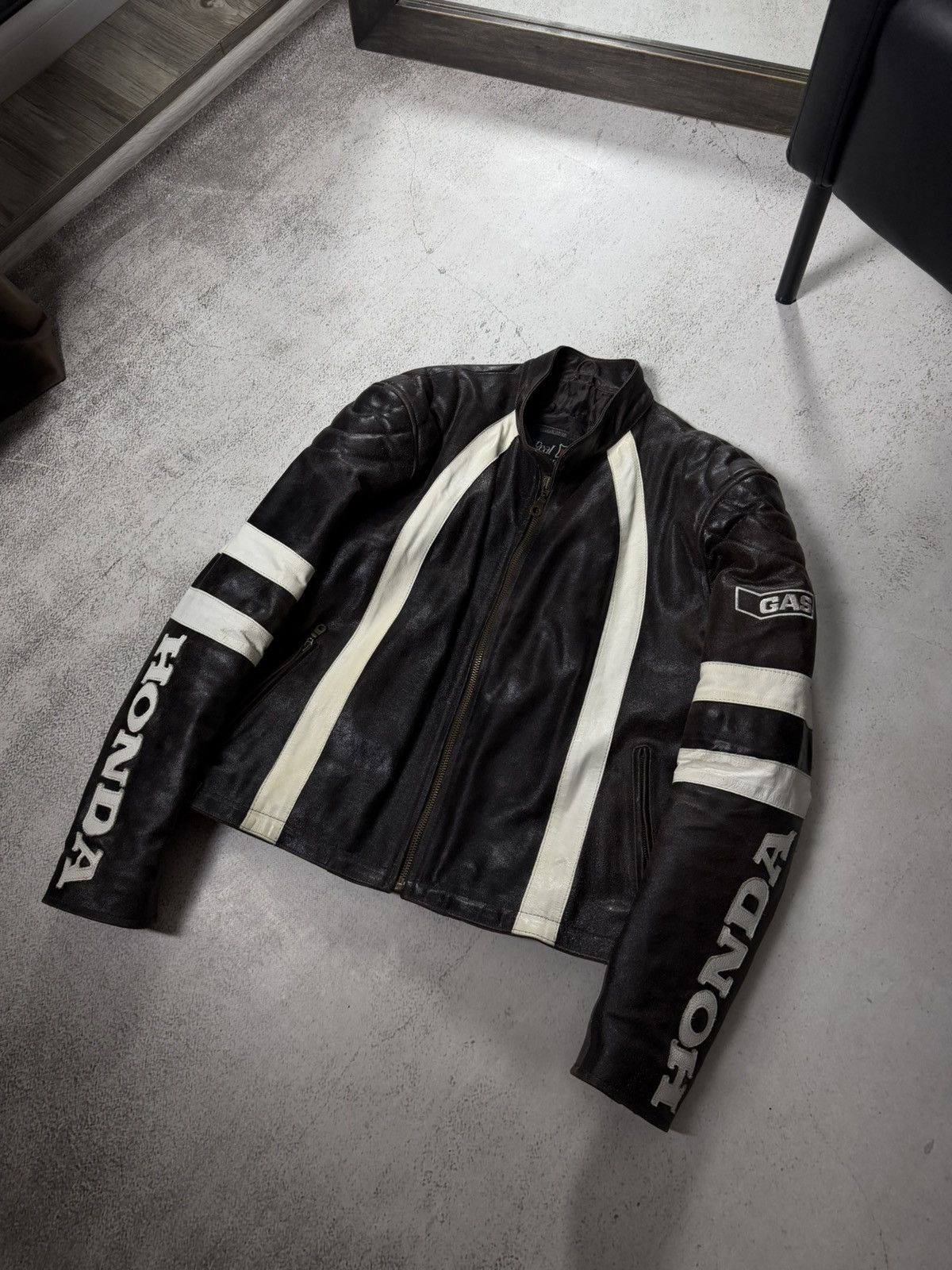 Honda Honda Gas Real Leather Vintage Racing Avantgarde Jacket Size US L / EU 52-54 / 3 - 13 Thumbnail