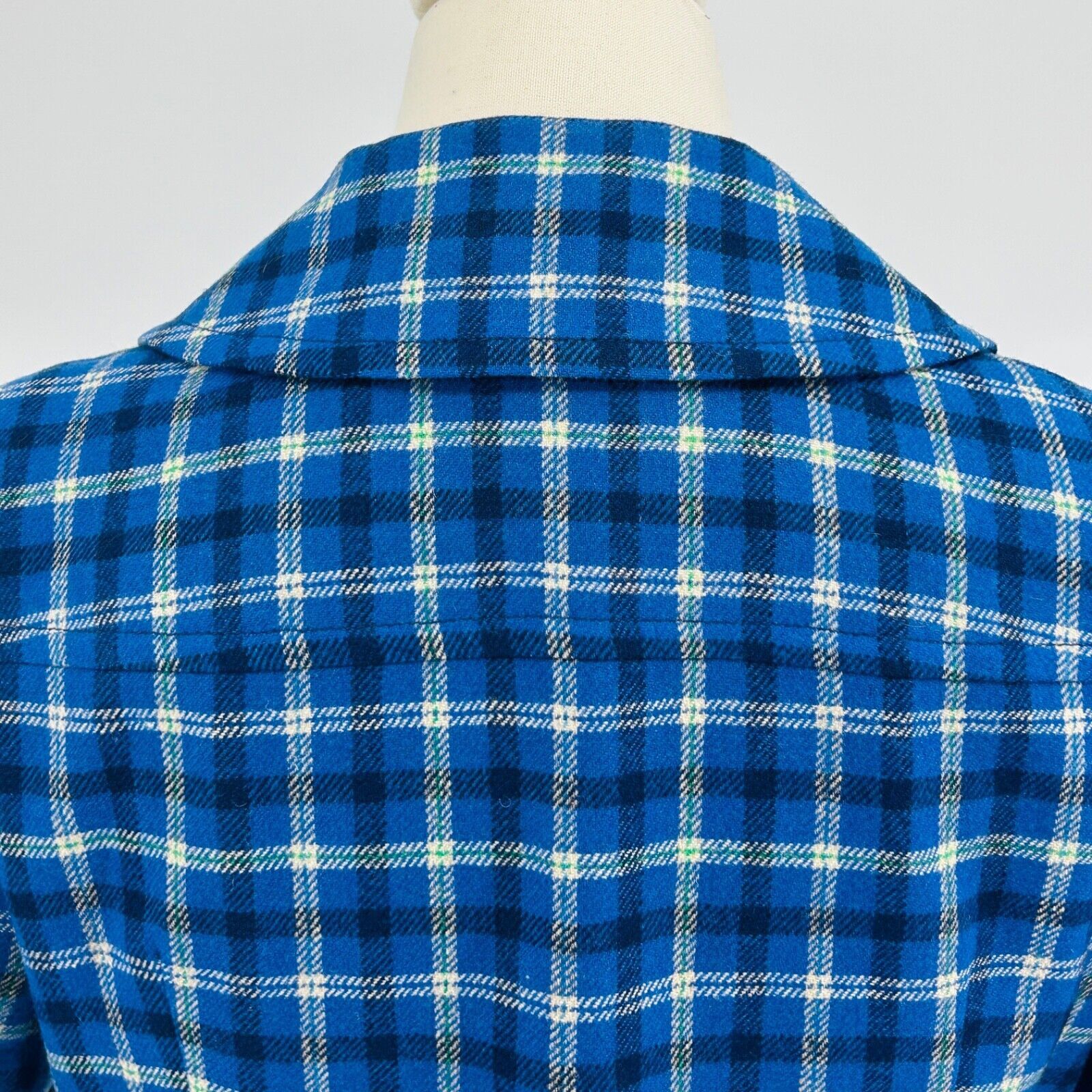 Pendleton 60s/70s Pendleton Blue Plaid 100% WOOL Preppy Jacket Size M Size M / US 6-8 / IT 42-44 - 6 Thumbnail