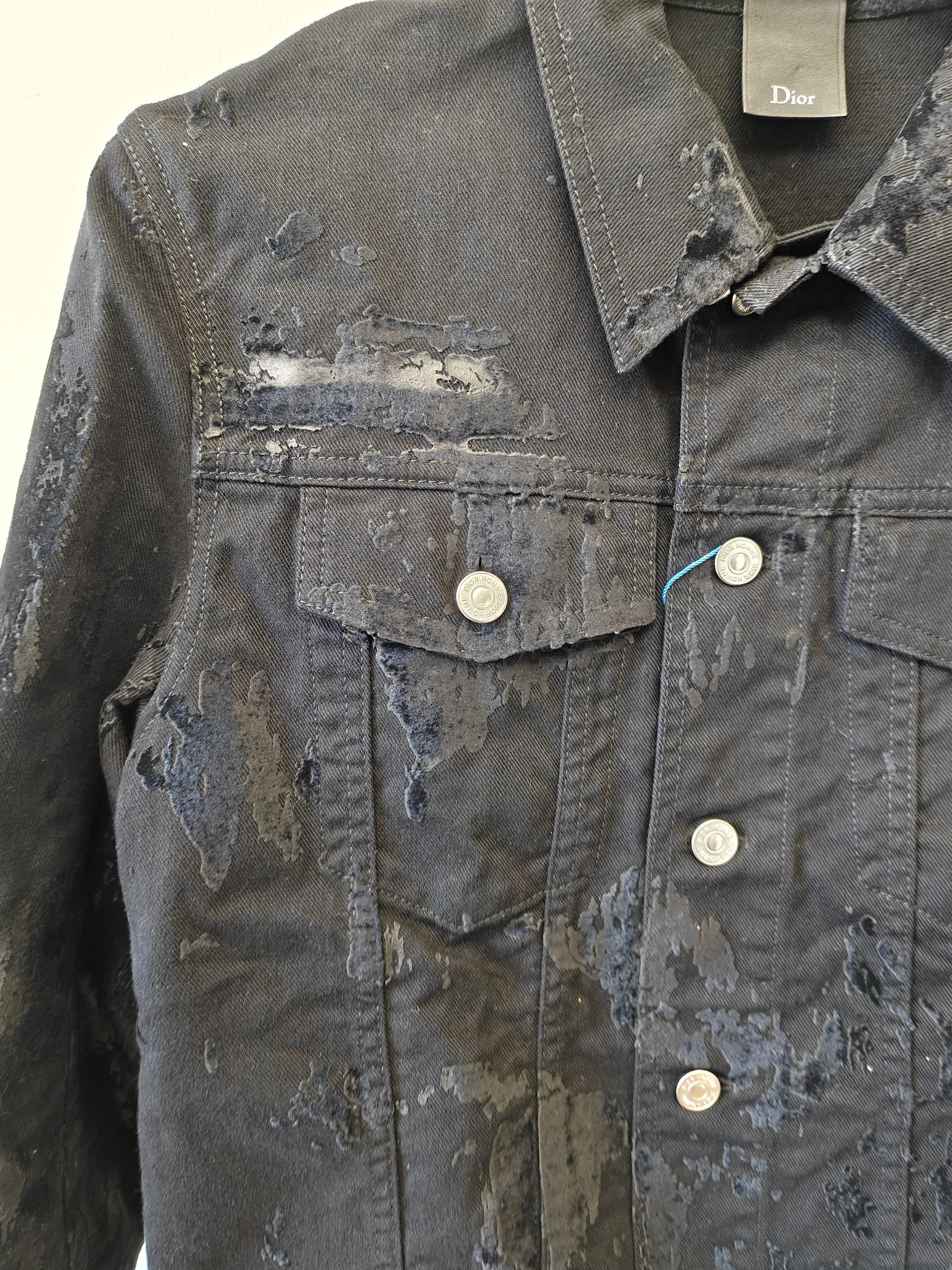 Dior Dior Homme By Hedi Black Distressed Denim Jacket Size 46 Size US S / EU 44-46 / 1 - 7 Thumbnail