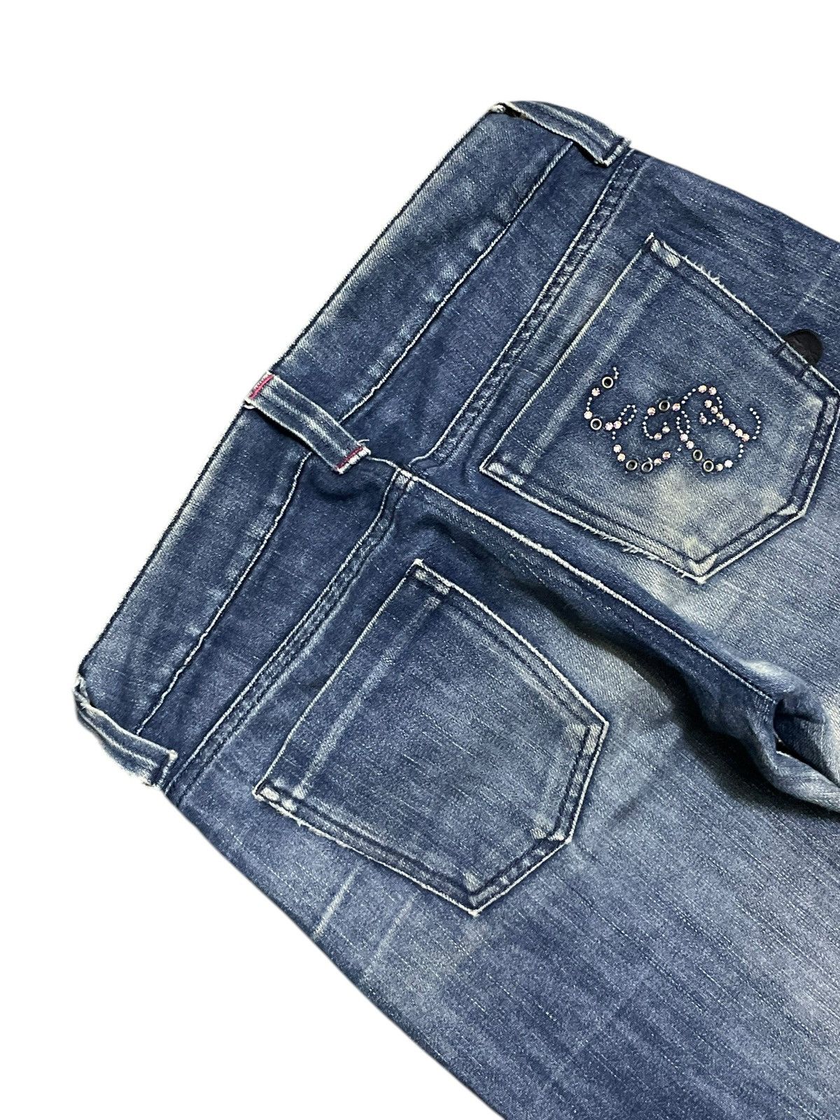 Emporio Armani Vintage Y2K Emporio Armani Beads At Back Style Bootcut Jeans Size 29" - 5 Thumbnail