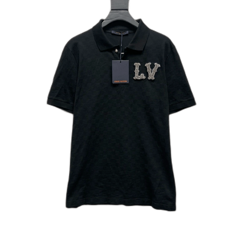 トップス Louis Vuitton knit polo shirt LOUIS VUITTON || Slim Fit Textured-Knit Polo T-Shirt For