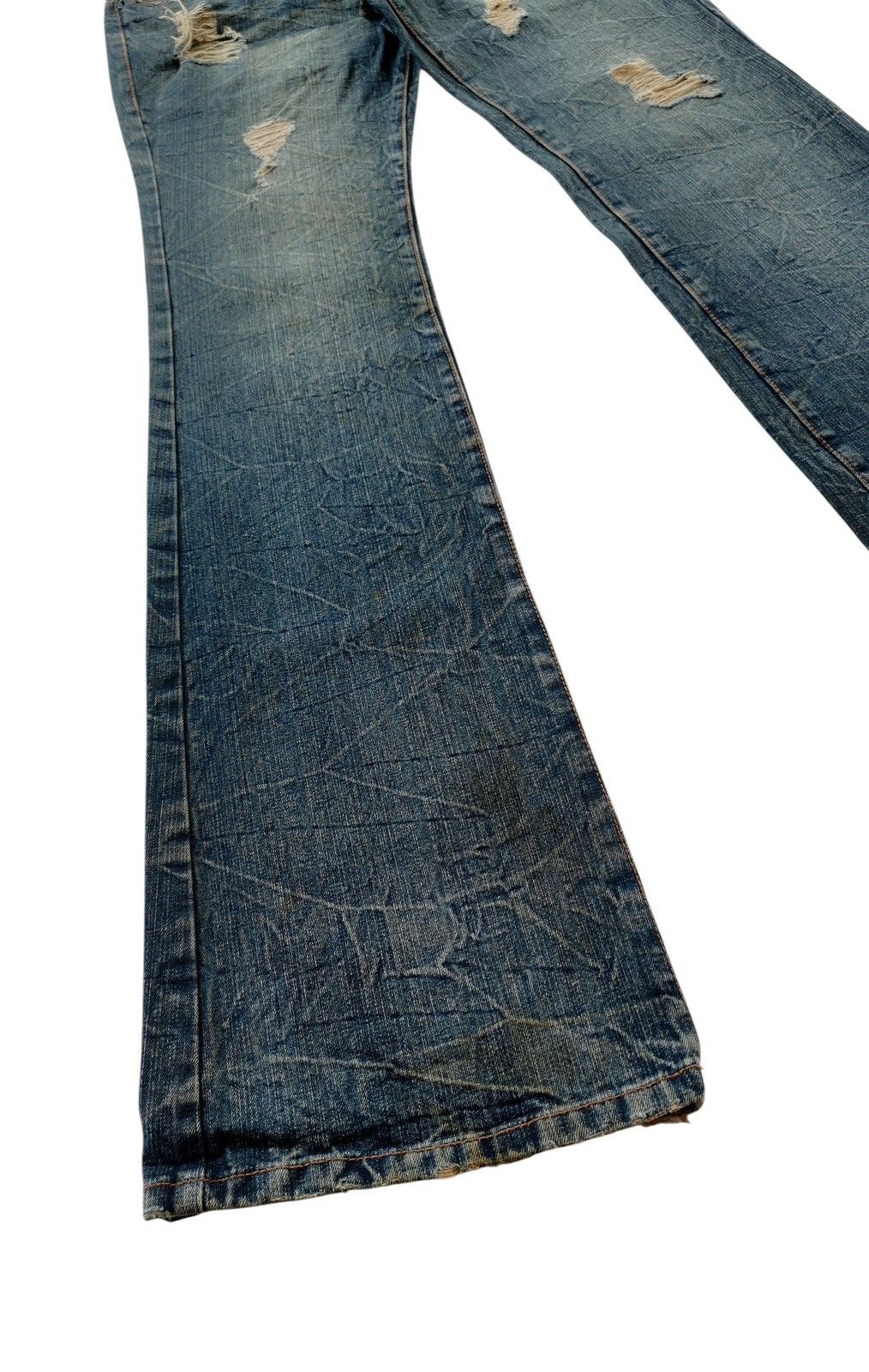 LOWBOX Archival Japanese Punk Studded Flare Jeans Lowbox Size US 31 - 3 Thumbnail