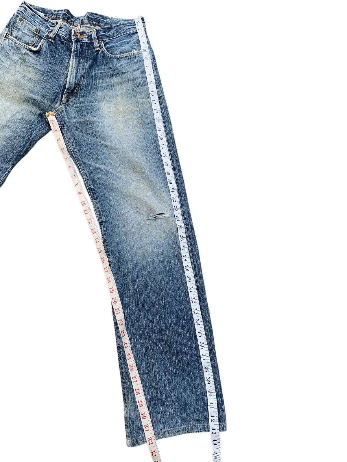 Edwin VINTAGE EDWIN 505z SELVEDGE FADED & RUSTY DISTRESSED DENIM Size US 29 - 21 Thumbnail