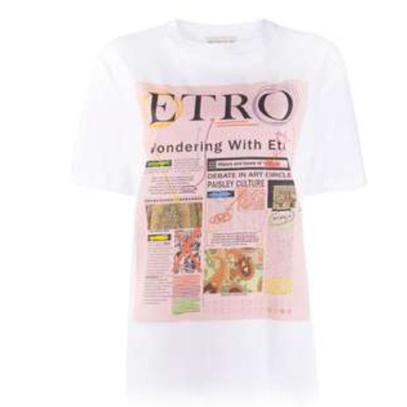 Etro Etro archive print cotton tee White Size 10 Size L / US 10 / IT 46 - 9 Thumbnail