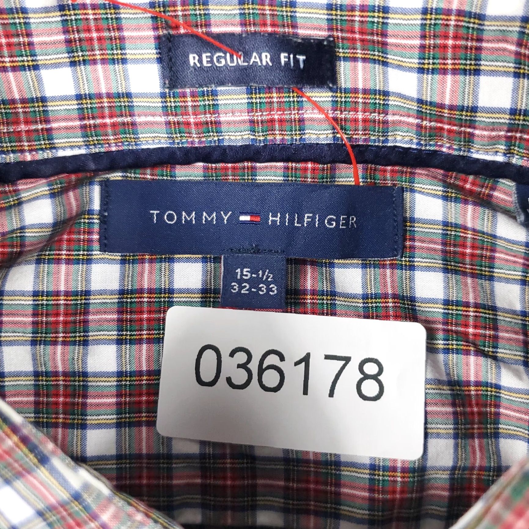 Tommy Hilfiger Tommy Hilfiger Shirt Mens 15.5 Red Plaid Dress Button Up Long Sleeve Size 40R - 6 Thumbnail
