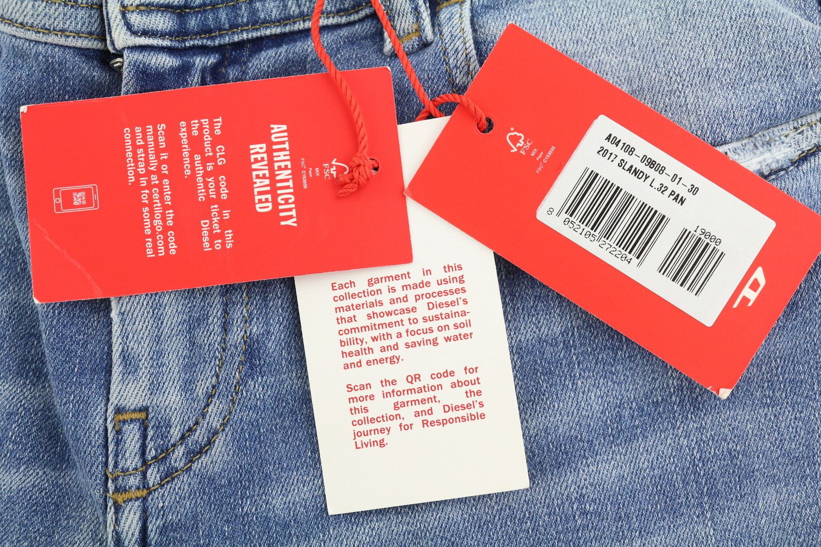 Diesel 2017 SLANDY 09B08 W30/L32 Super Skinny Mid Waist 40679 Size 30" / US 8 / IT 44 - 10 Thumbnail