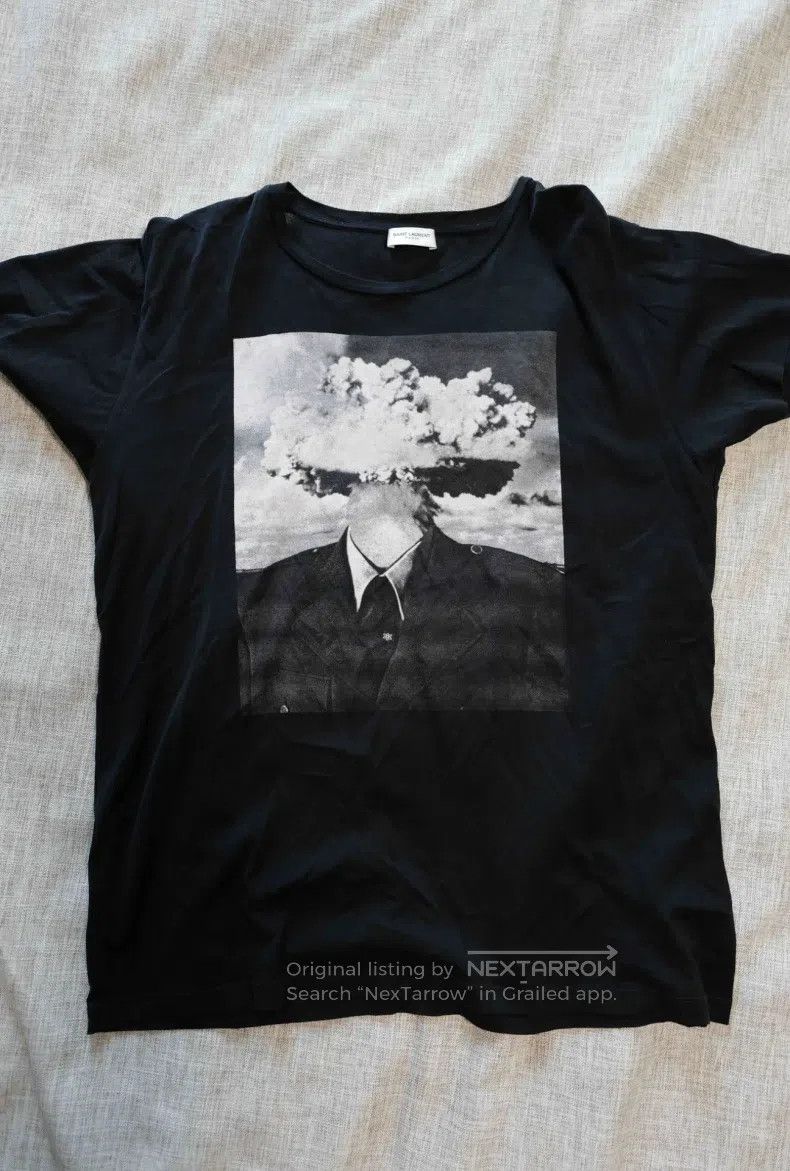 Saint Laurent Paris Saint Laurent Paris Black Printed T-Shirt i Size US L / EU 52-54 / 3 - 1 Thumbnail