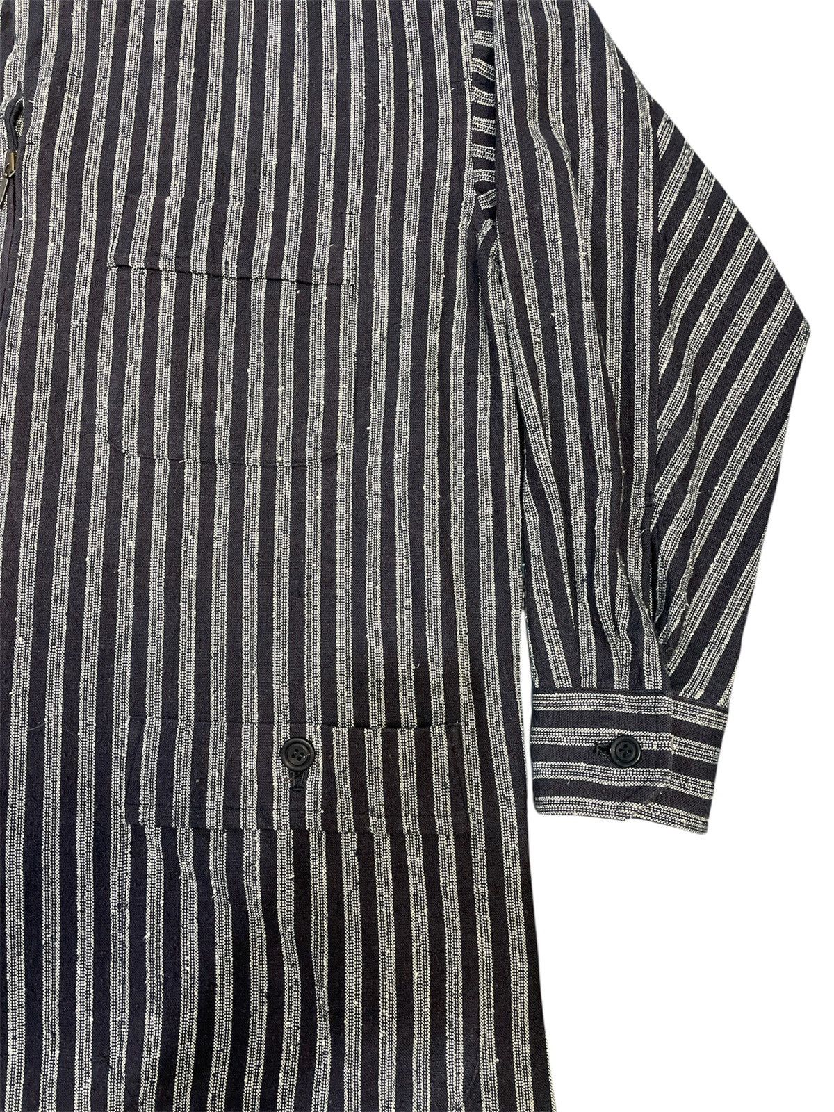 Issey Miyake 80s Issey Miyake PERMANENTE Archive Striped Workwear Jacket Size US M / EU 48-50 / 2 - 6 Thumbnail