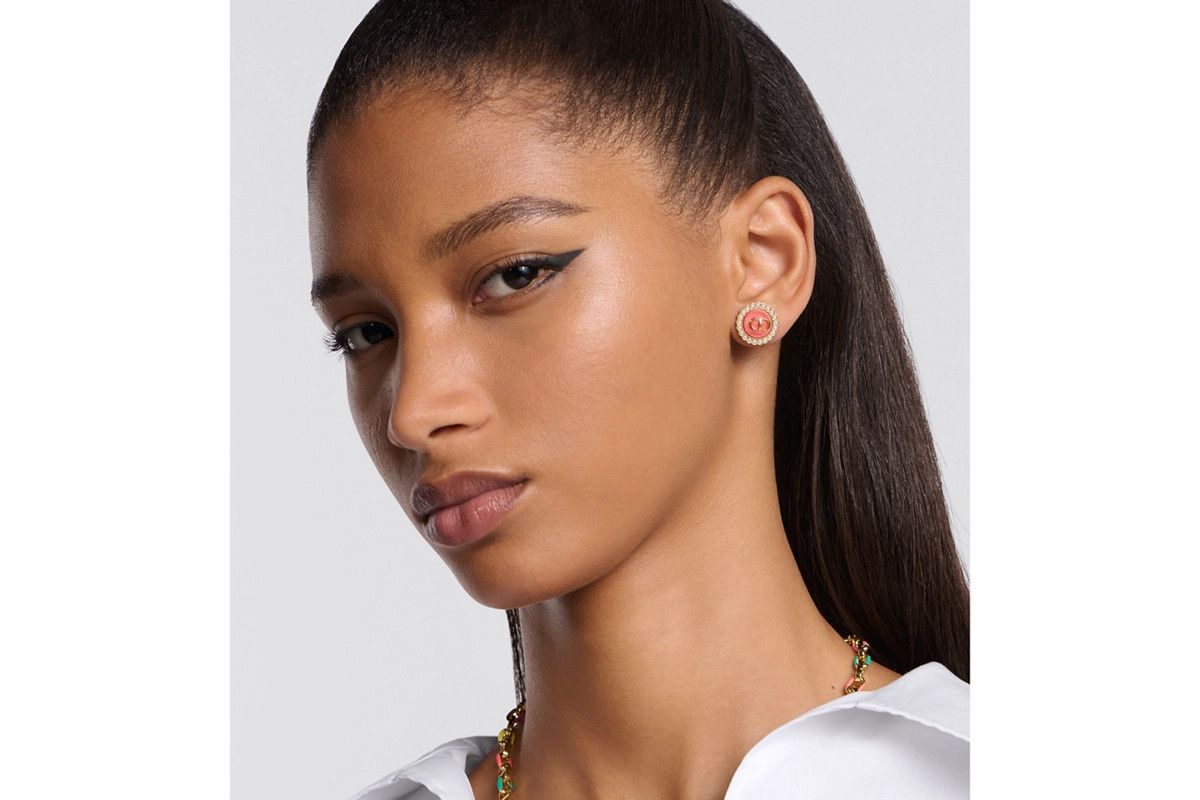 Dior o1bcso1str0126 Size:OS/Baroque Stud Earrings in Golden/White Size ONE SIZE - 5 Thumbnail