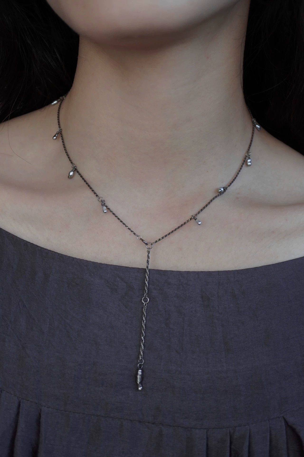 Other zooSelect KESHI Raindrop Pearl Handmade 925 Silver Necklace Size ONE SIZE - 7 Thumbnail
