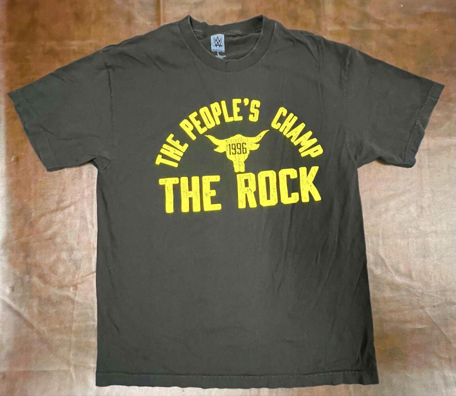WWE WWE Black Large T-Shirt The Rock The People's Champ 20 Yrs Size ONE SIZE - 1 Thumbnail