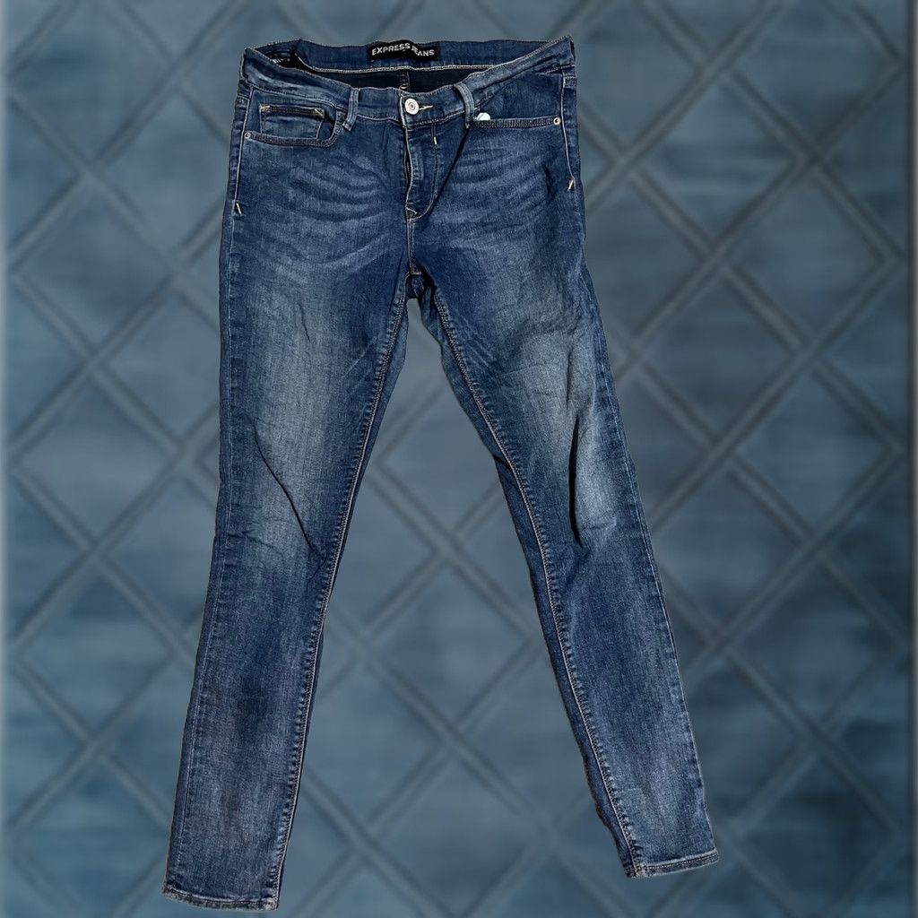 Express Express Jeans Mid Rise Legging Blue 12R Cotton Womens Denim 5-Pocket Solid Casual Modern 90s-inspired? Size 34" / US 12 / IT 48 - 1 Thumbnail