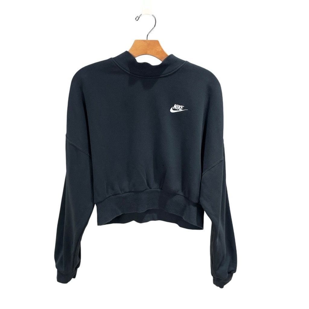 Nike Nike Essential Mock Neck Cropped Sweatshirt in Black Size M Size M / US 6-8 / IT 42-44 - 3 Thumbnail