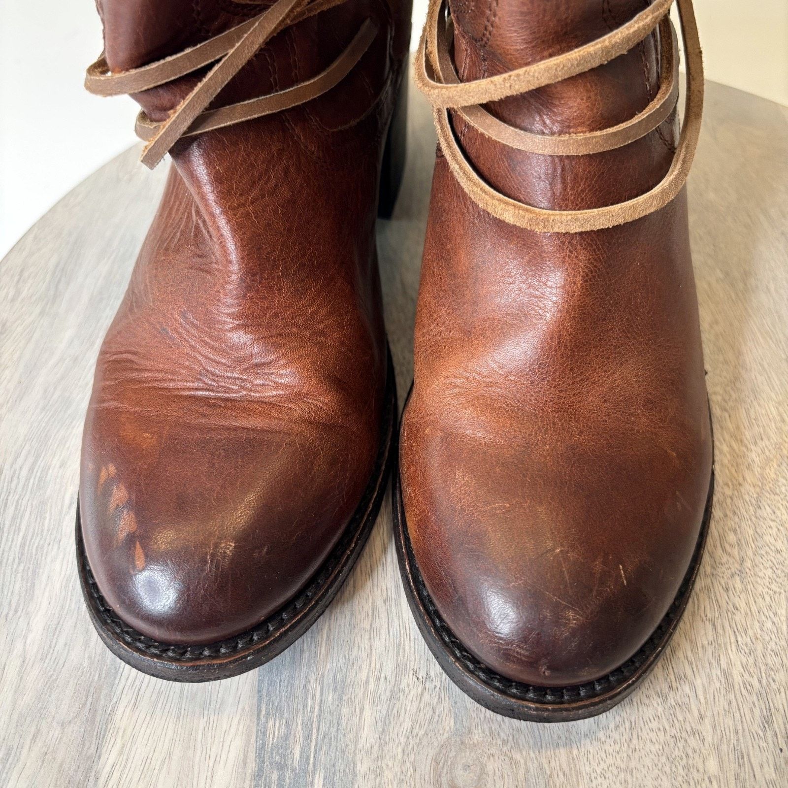 Freeman Freebird Casey Brown Ankle Boots Women’s Size 9 Distressed Size US 9 / IT 39 - 4 Thumbnail